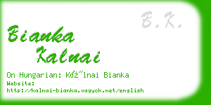 bianka kalnai business card